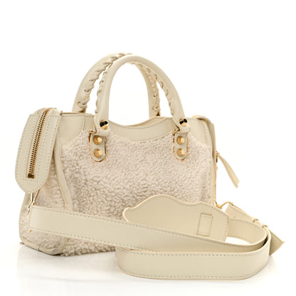 Balenciaga Shearling Nappa Gold Metallic Edge Hardware Mini City Cream 4 of 10