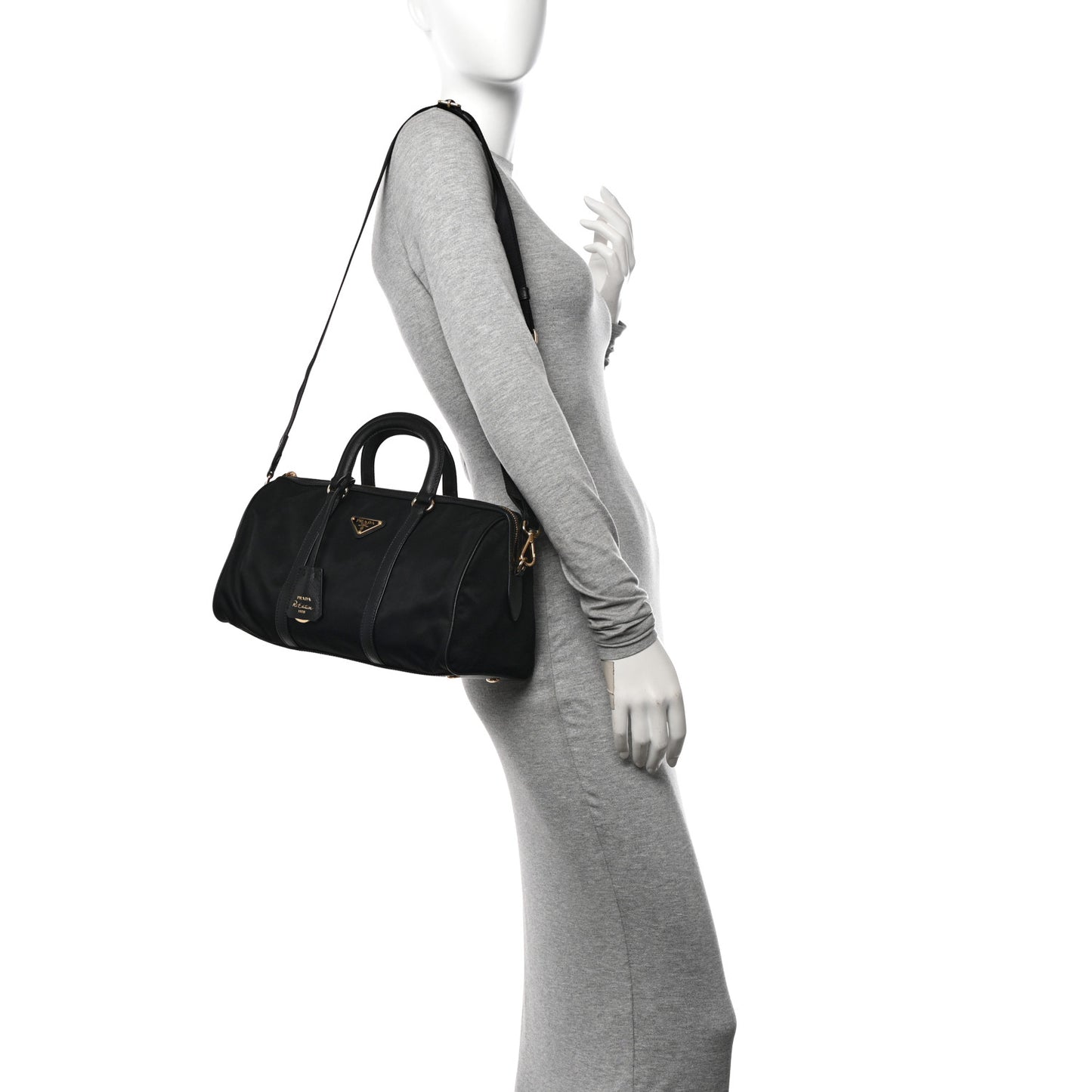 Re-Nylon Saffiano Medium Re-Edition 1978 Top Handle Bag Black