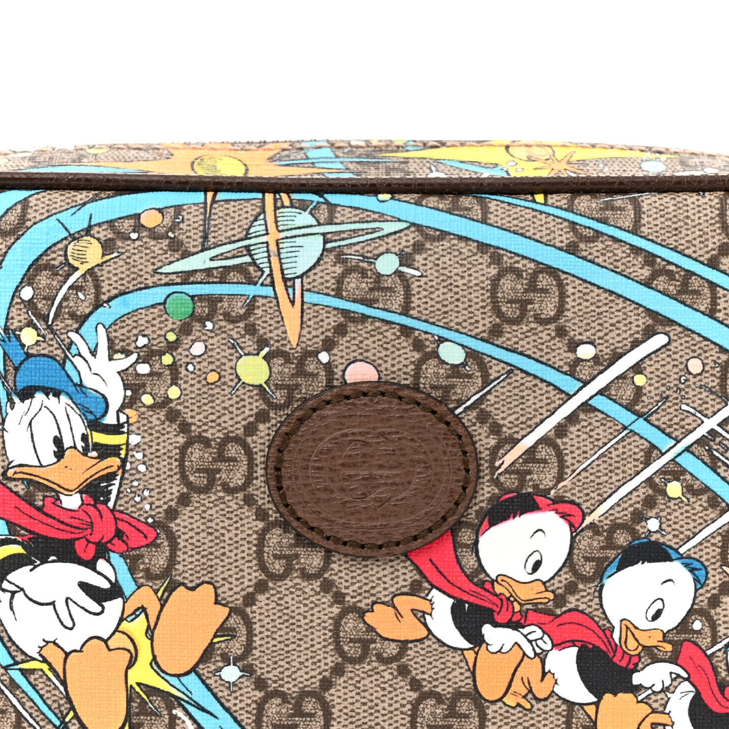 X DISNEY GG Supreme Monogram Donald Duck Small Interlocking G Belt Bag 90 36 Beige Multicolor New Acero