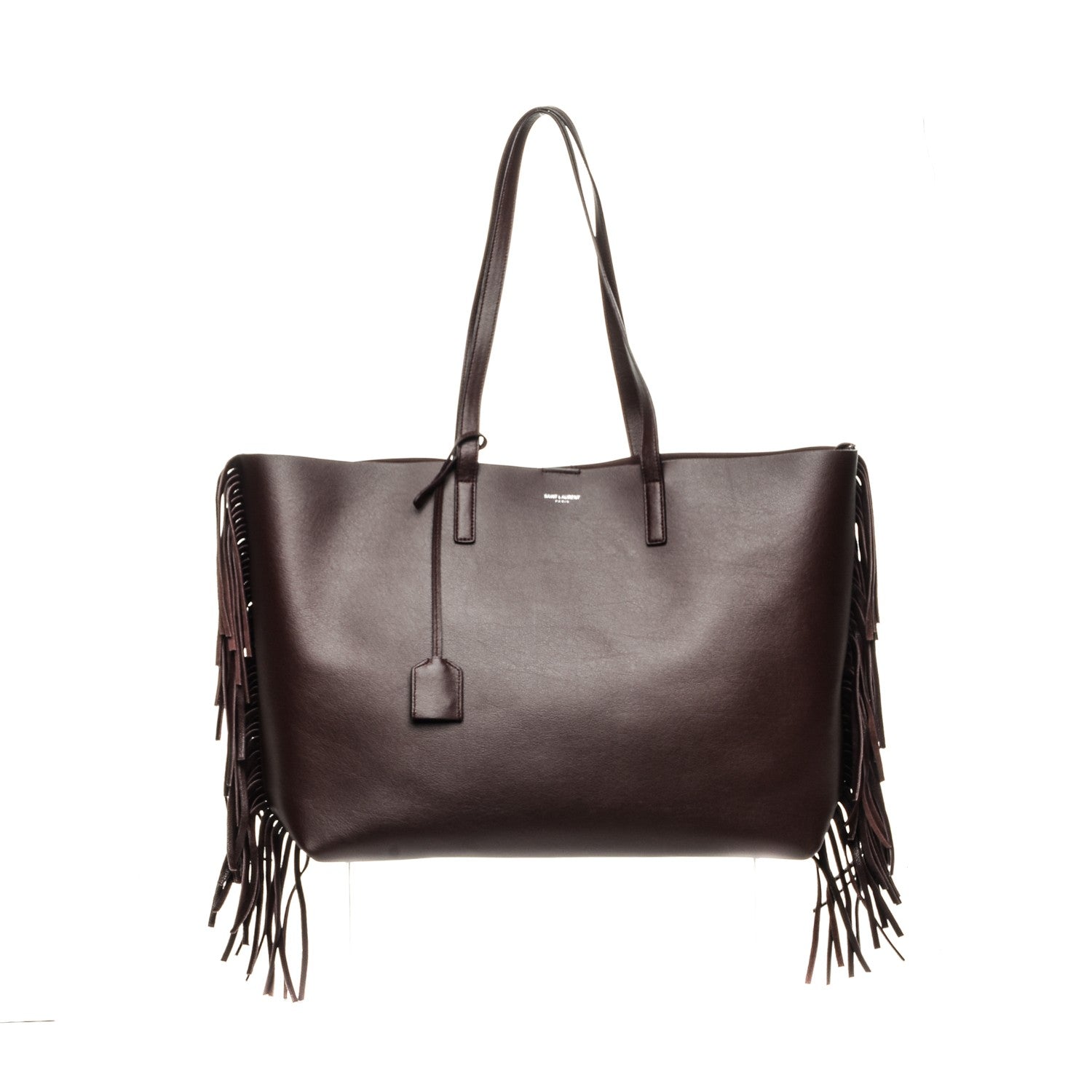 Saint Laurent Calfskin Large Fringe Shopping Tote Amaranto 1 of 8