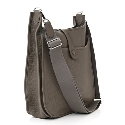 Hermes Taurillon Clemence Evelyne III PM Etain 3 of 11
