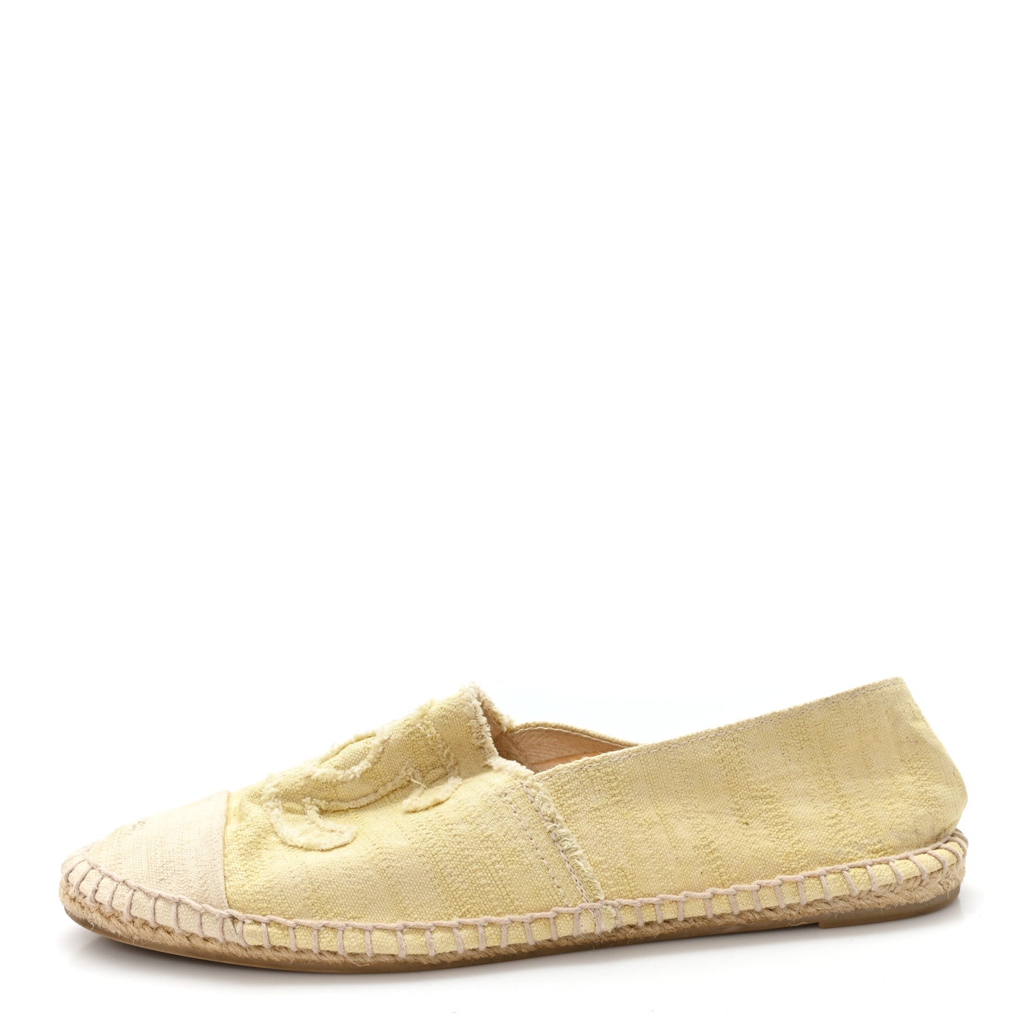Chanel Canvas CC Espadrilles 41 Yellow Ecru 1 of 8