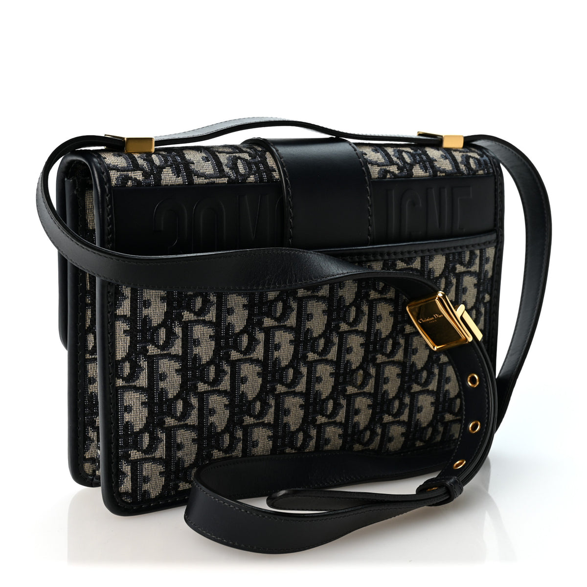 Christian Dior Oblique 30 Montaigne Flap Bag Blue 3 of 9