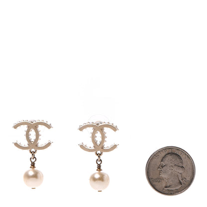 Chanel Pearl CC Drop Earrings Gold 2 of 4