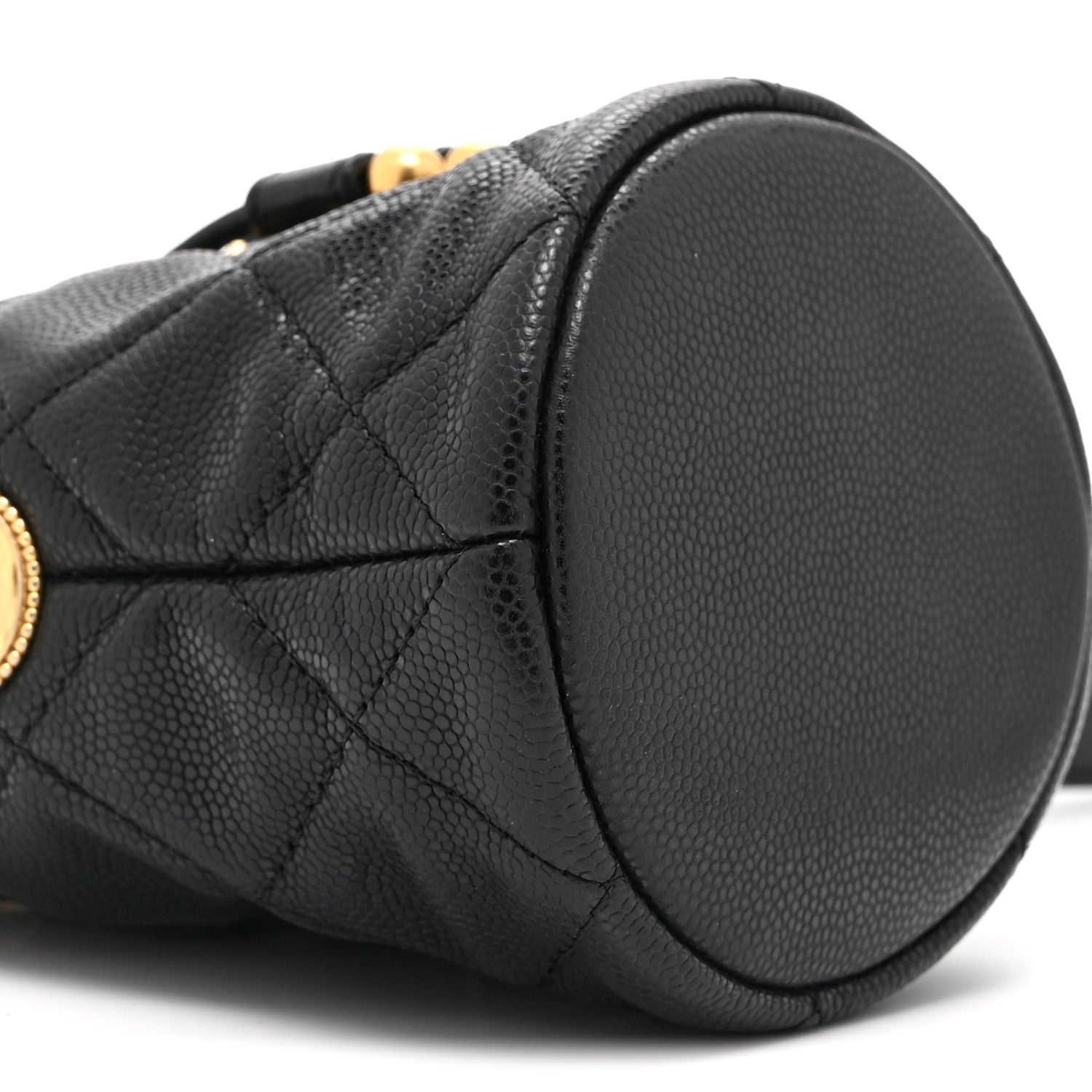 Chanel Caviar Quilted Twist Your Buttons Mini Bucket Bag Black 9 of 10