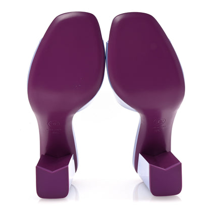 Chanel Patent Calfskin CC Mules 40 Light Purple Dark Purple 6 of 10