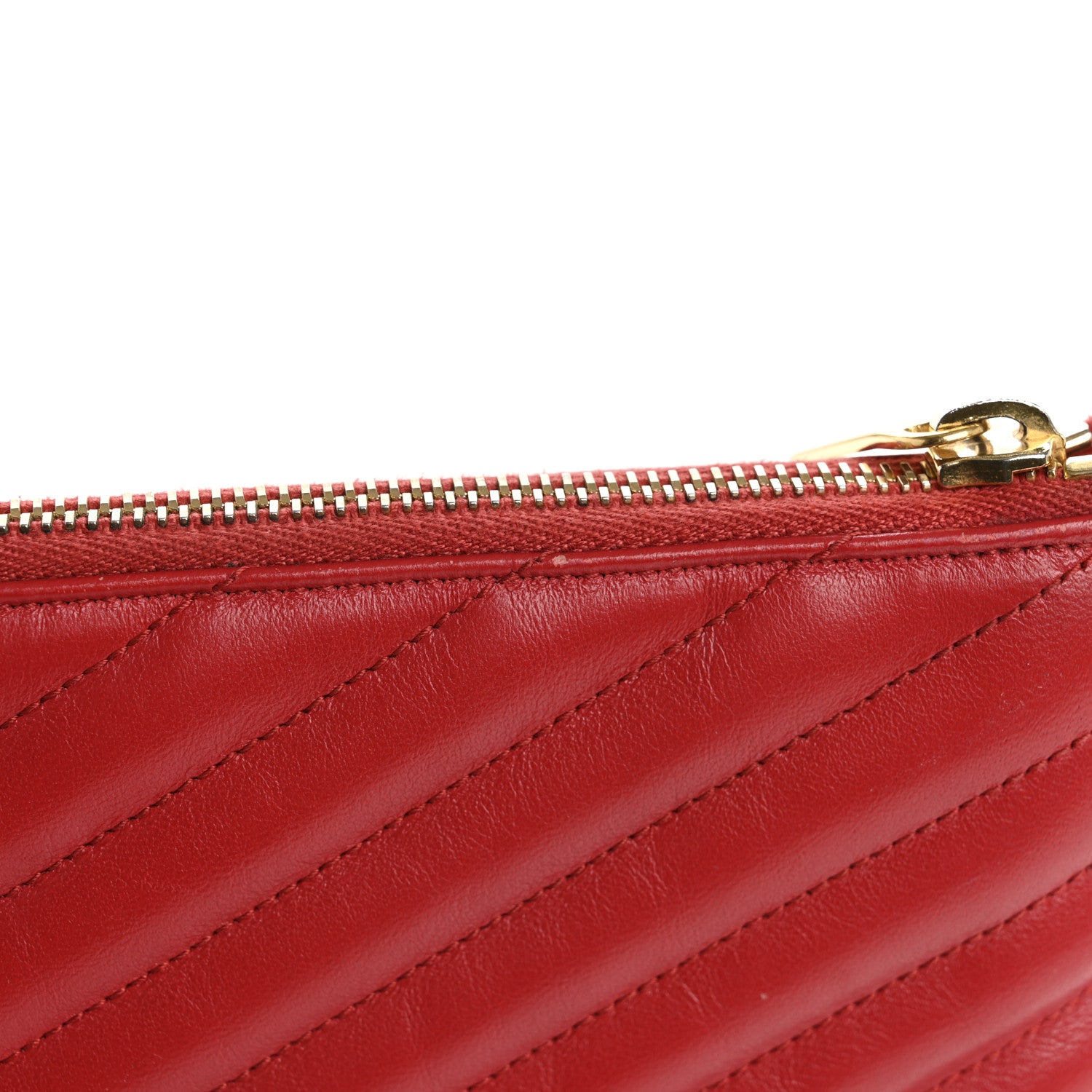 Saint Laurent Calfskin Matelasse Chevron Monogram Document Holder Rouge Eros 11 of 14