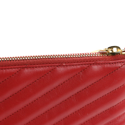 Saint Laurent Calfskin Matelasse Chevron Monogram Document Holder Rouge Eros 11 of 14