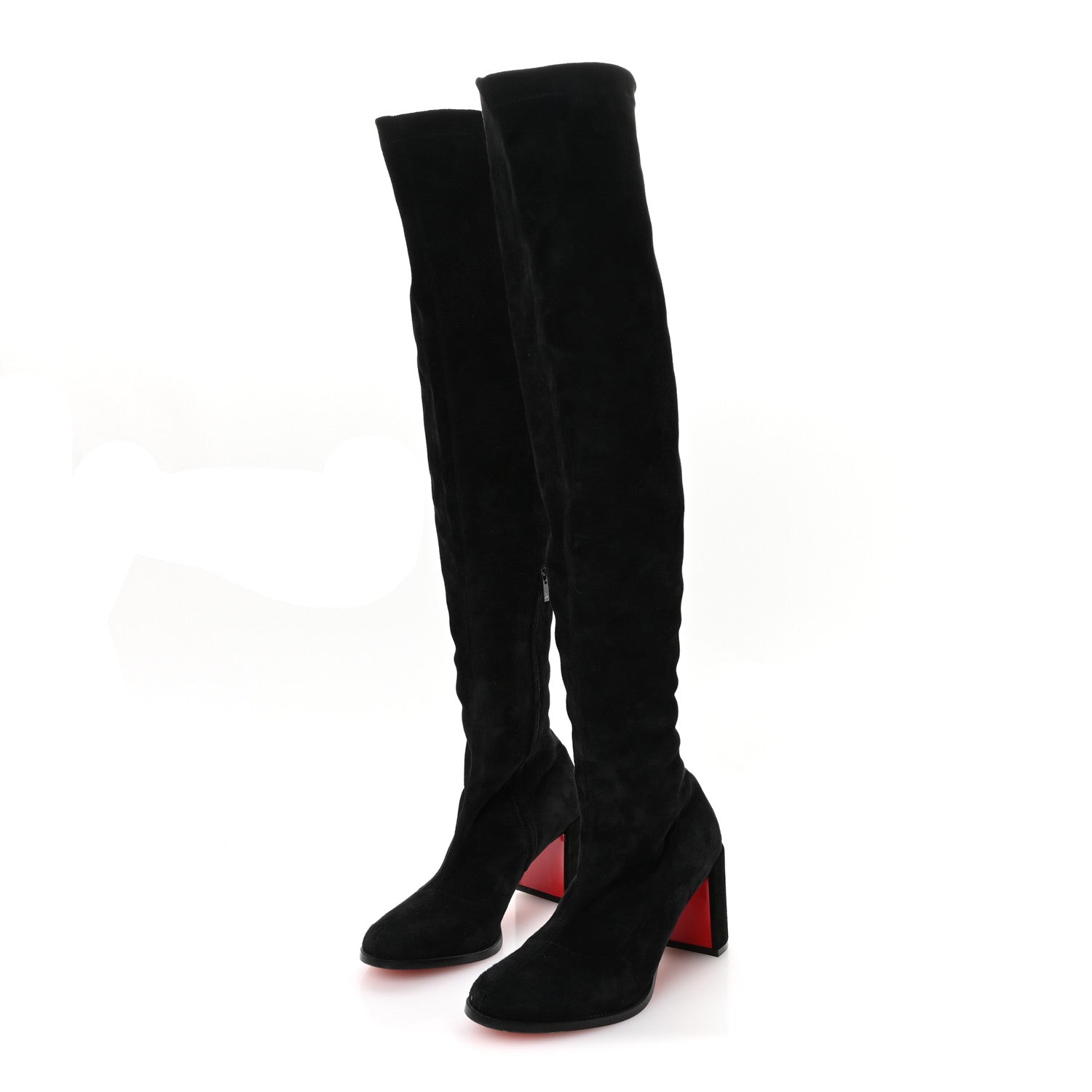 Christian Louboutin Veau Velours Stretchadoxa Botta Alta 70mm Boots 37 Black 4 of 7