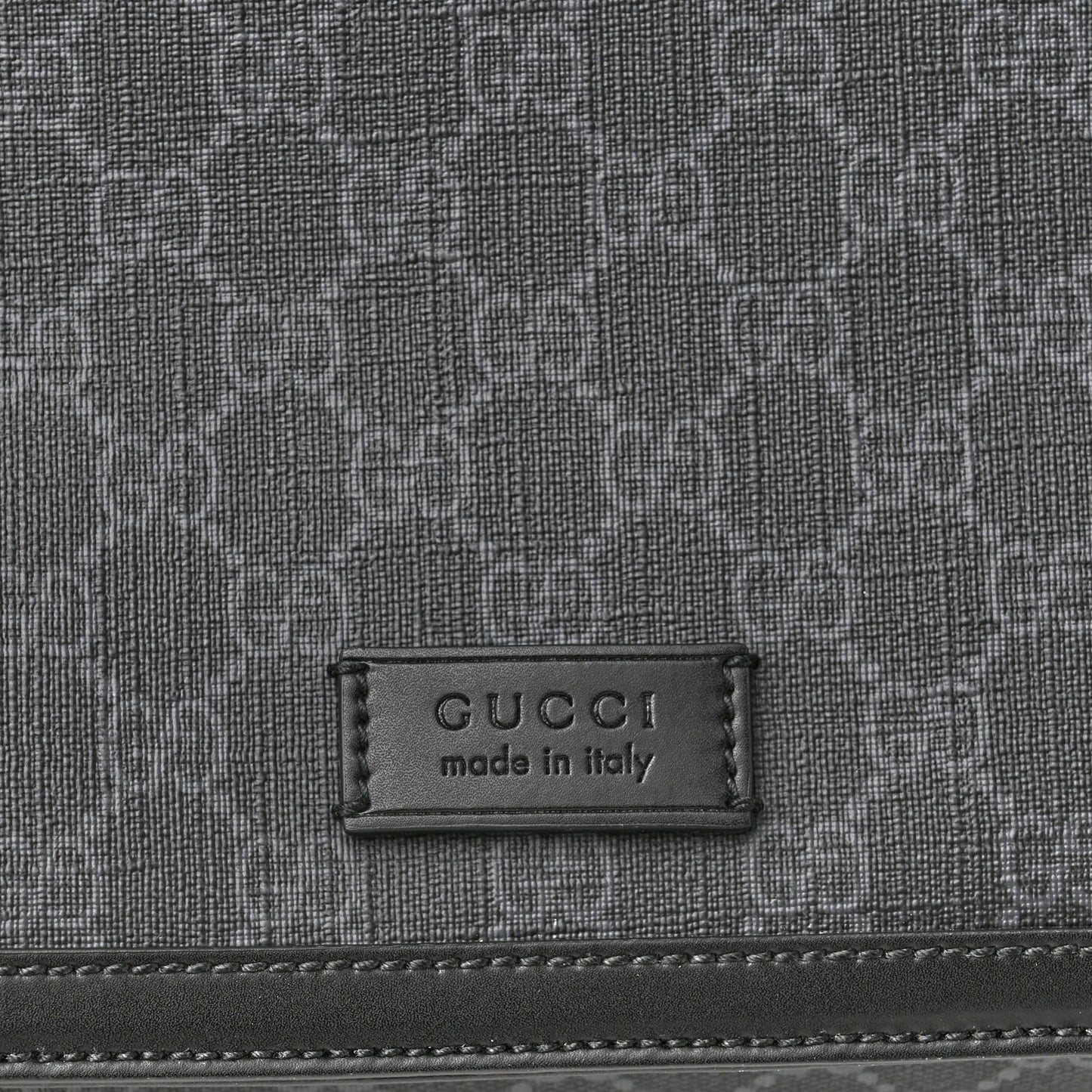 GG Supreme Monogram Web Messenger Diaper Bag Black Grey