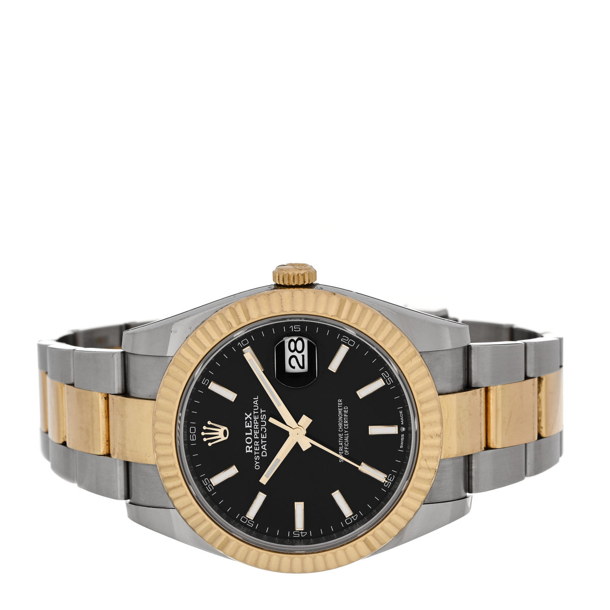 Rolex Stainless Steel 18K Yellow Gold 41mm Oyster Perpetual Datejust Watch Black 126333 2 of 5