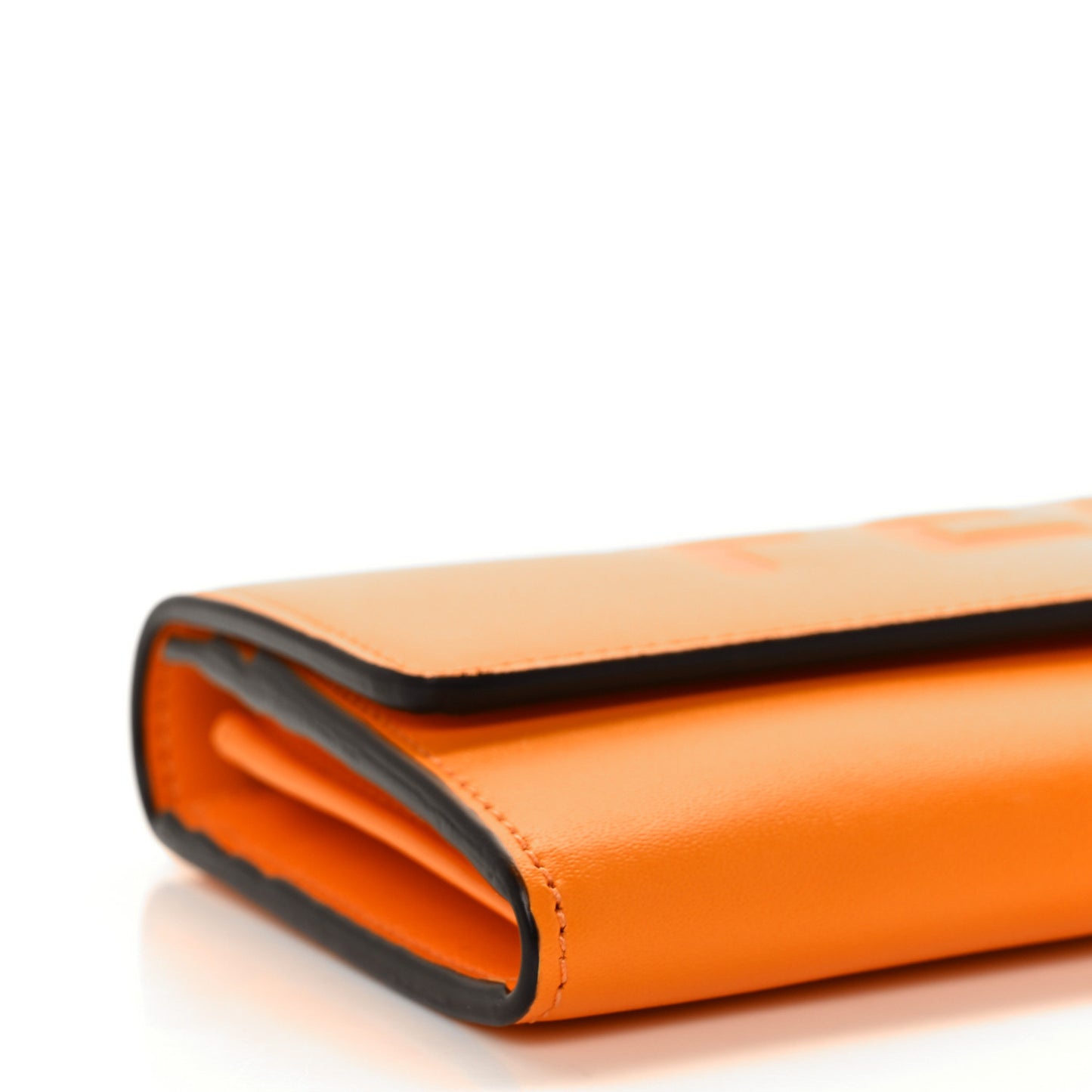Vitello King Tamponato Logo Embossed Continental Wallet Clementine