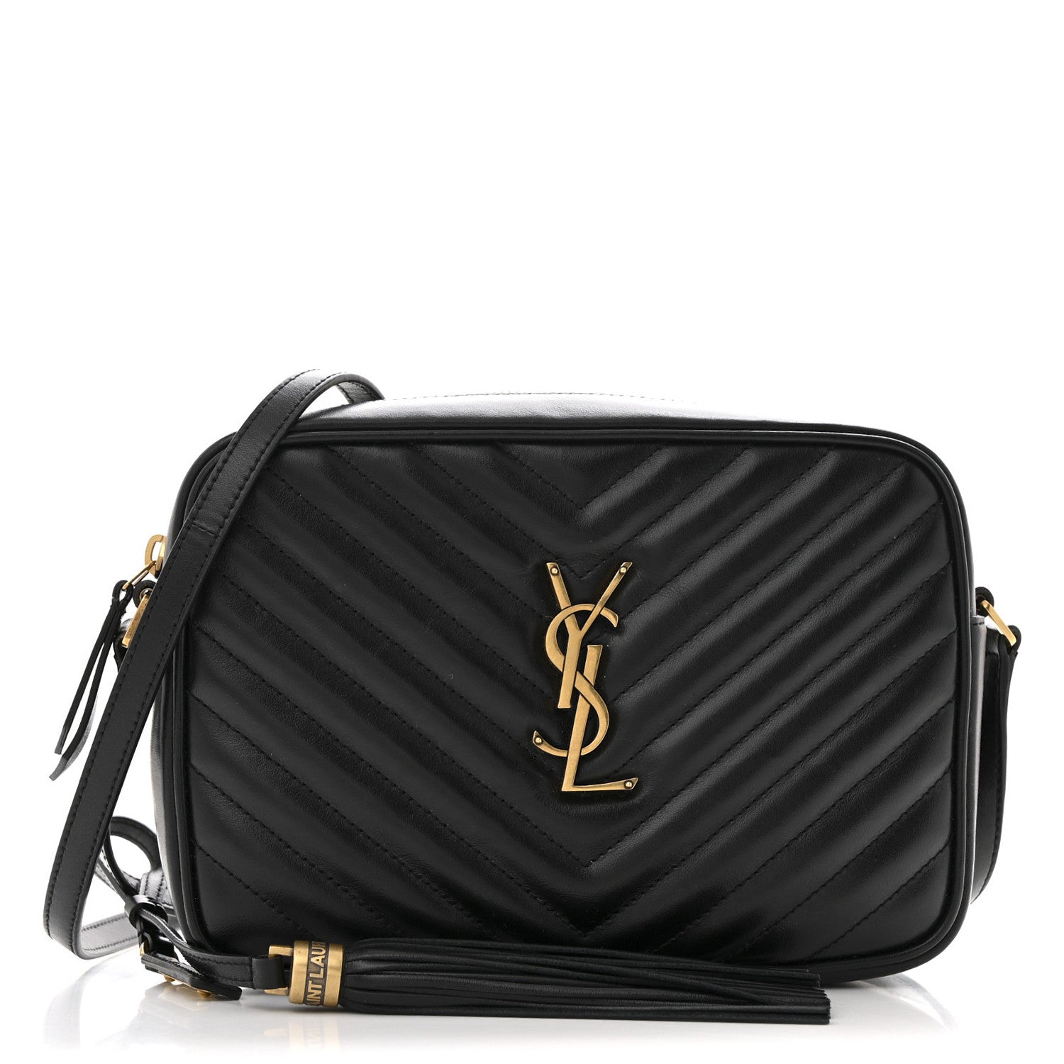 Saint Laurent Calfskin Matelasse Monogram Lou Camera Bag Black 1 of 12