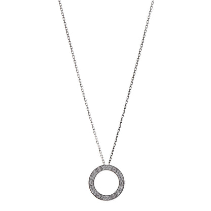 Cartier 18K White Gold Diamond LOVE Paved Necklace 1 of 9
