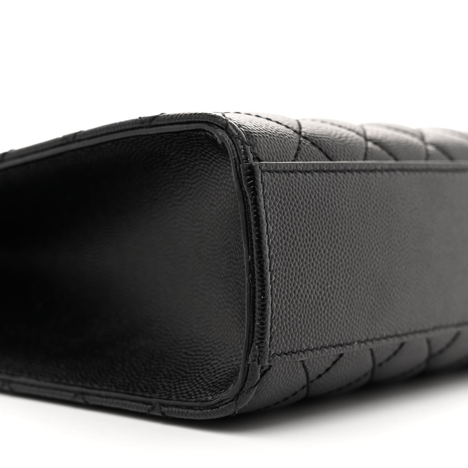 Saint Laurent Grain De Poudre Textured Mixed Matelasse Large Triquilt Monogram Satchel Black 9 of 11