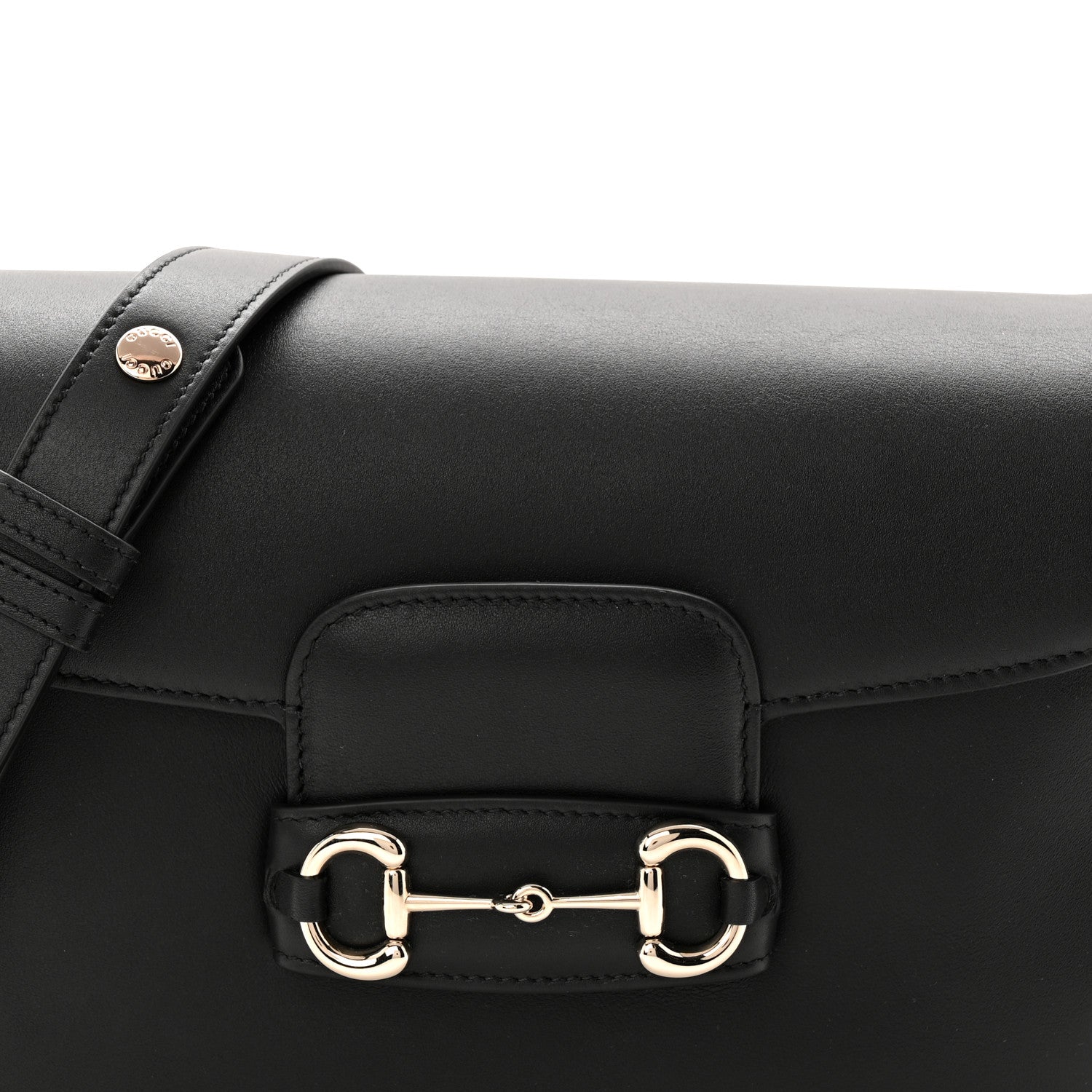 Gucci Ciny Lux Calfskin Horsebit 1955 Soft Small Shoulder Bag Black 8 of 10