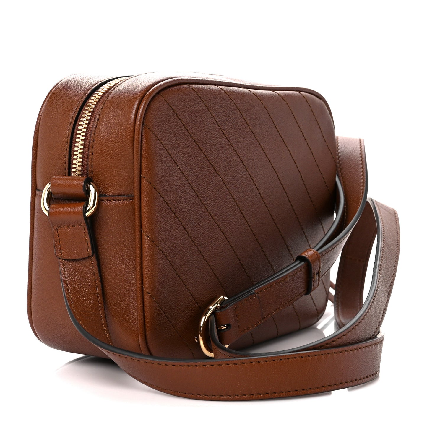 Sakai Be Green Calfskin Diagonal Stitched Small Blondie Shoulder Bag Cuir