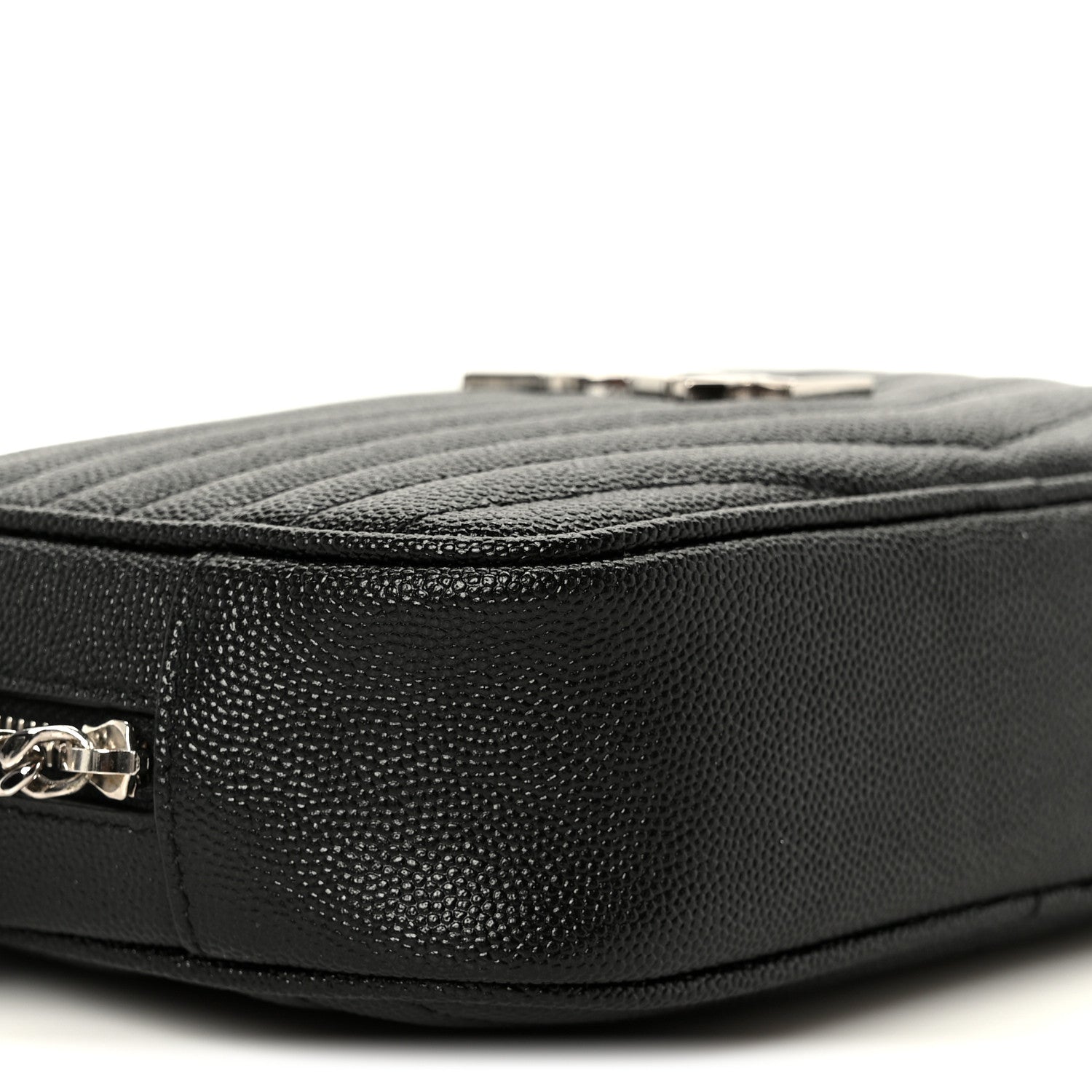 Saint Laurent Grain De Poudre Matelasse Monogram Mini Lou Camera Bag Black 9 of 10