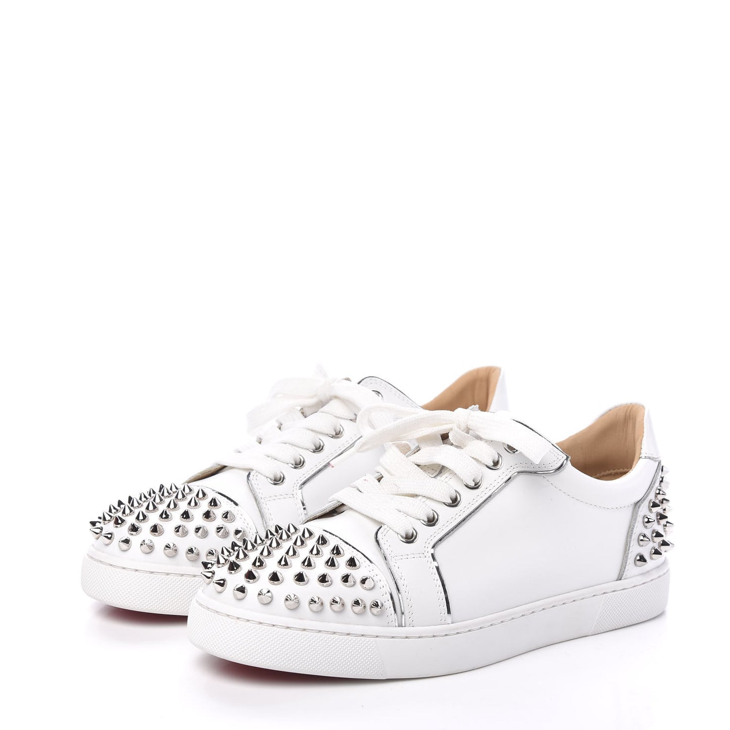 Calfskin Spikes Womens Vieira 2 Flat Sneakers 37 White