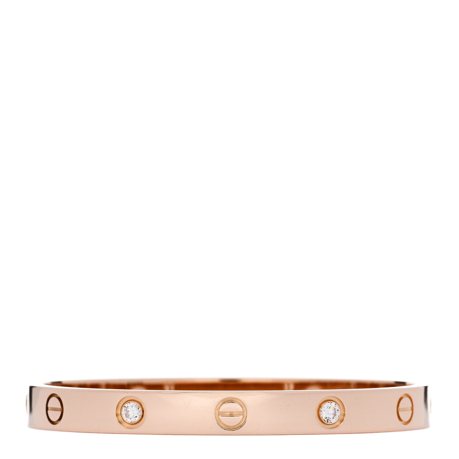 Cartier 18K Pink Gold 4 Diamond LOVE Bracelet 16 1 of 7