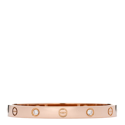 Cartier 18K Pink Gold 4 Diamond LOVE Bracelet 16 1 of 7