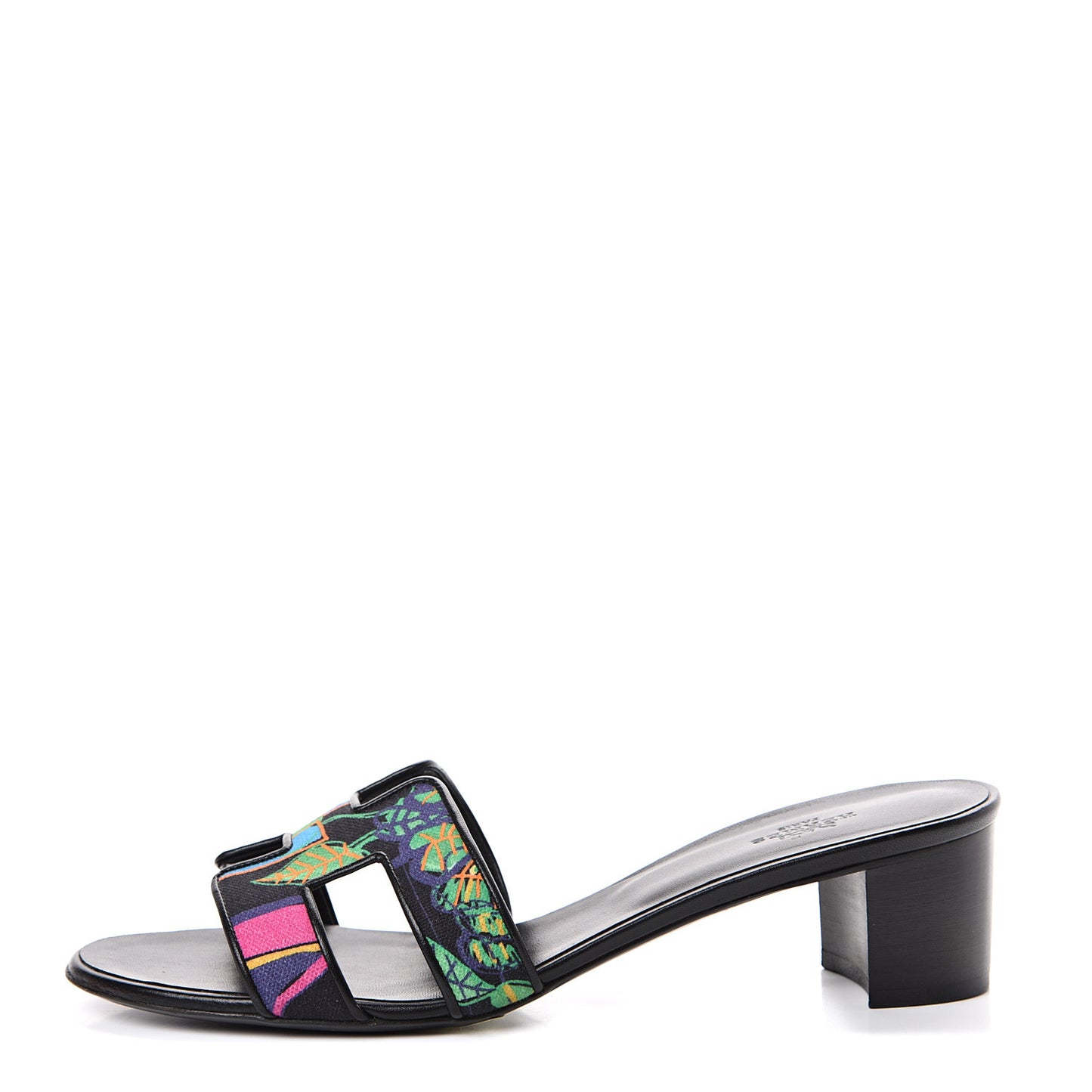 Cotton Canvas Tropical Modernisme Oasis Sandals 40 Black