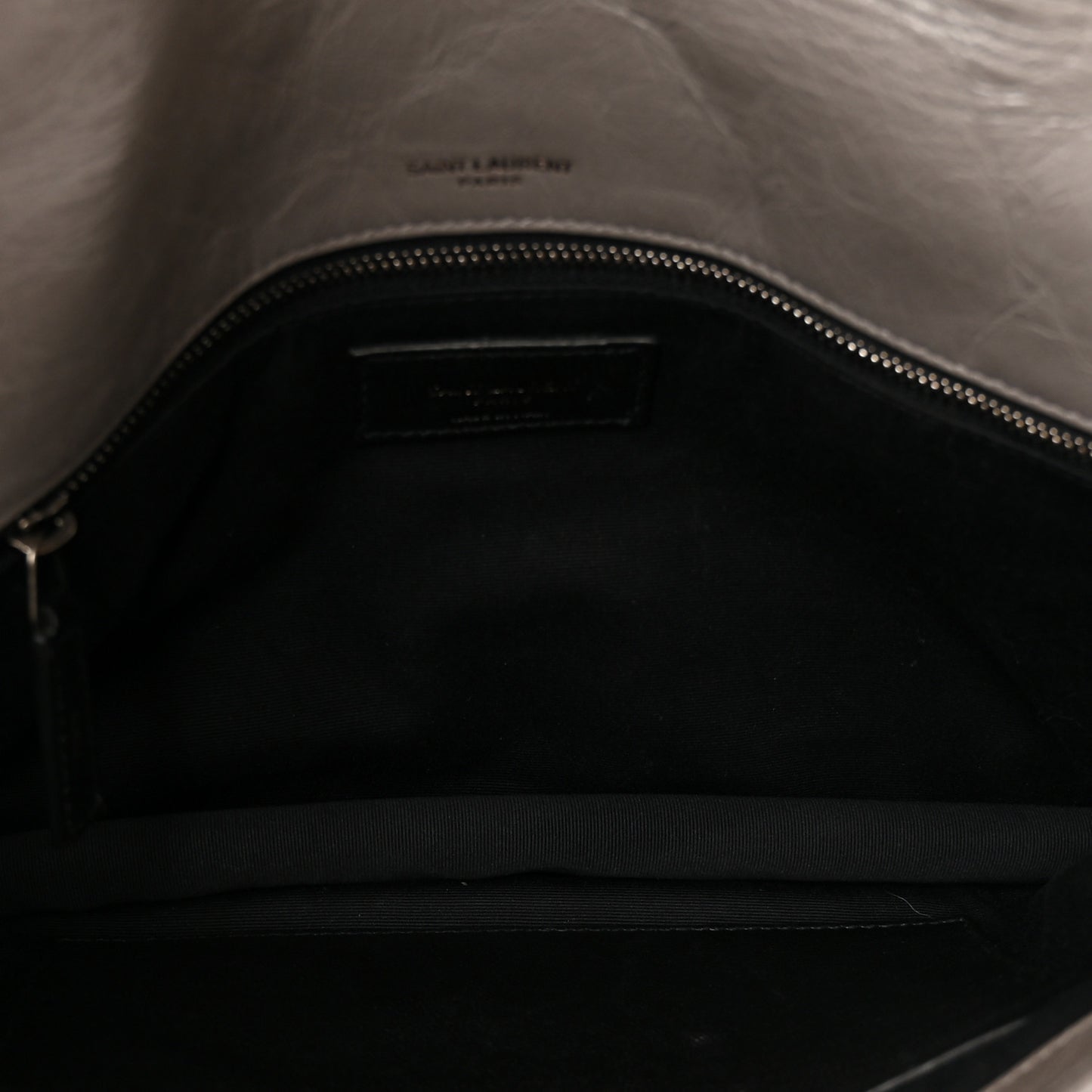 Crinkled Calfskin Matelasse Monogram Medium Niki Chain Satchel Fog
