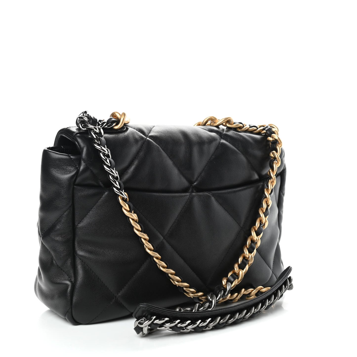 Lambskin Quilted Large Chanel 19 Flap Black