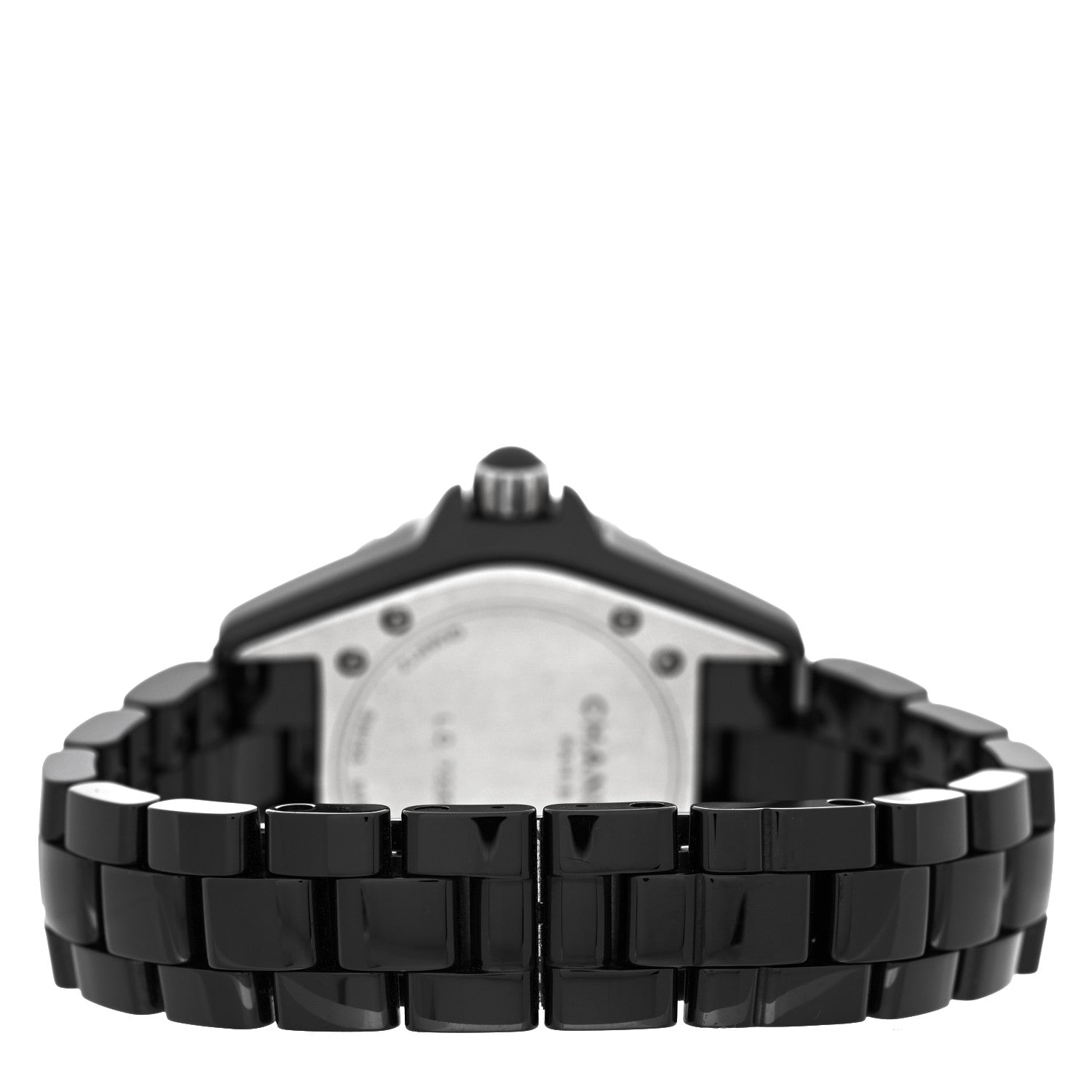 Chanel Stainless Steel Ceramic Diamond 33mm J12 Quartz Watch Black 3 of 4