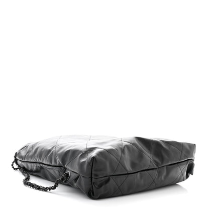 Chanel Shiny Calfskin Quilted Chanel 22 Backpack So Black 4 of 11