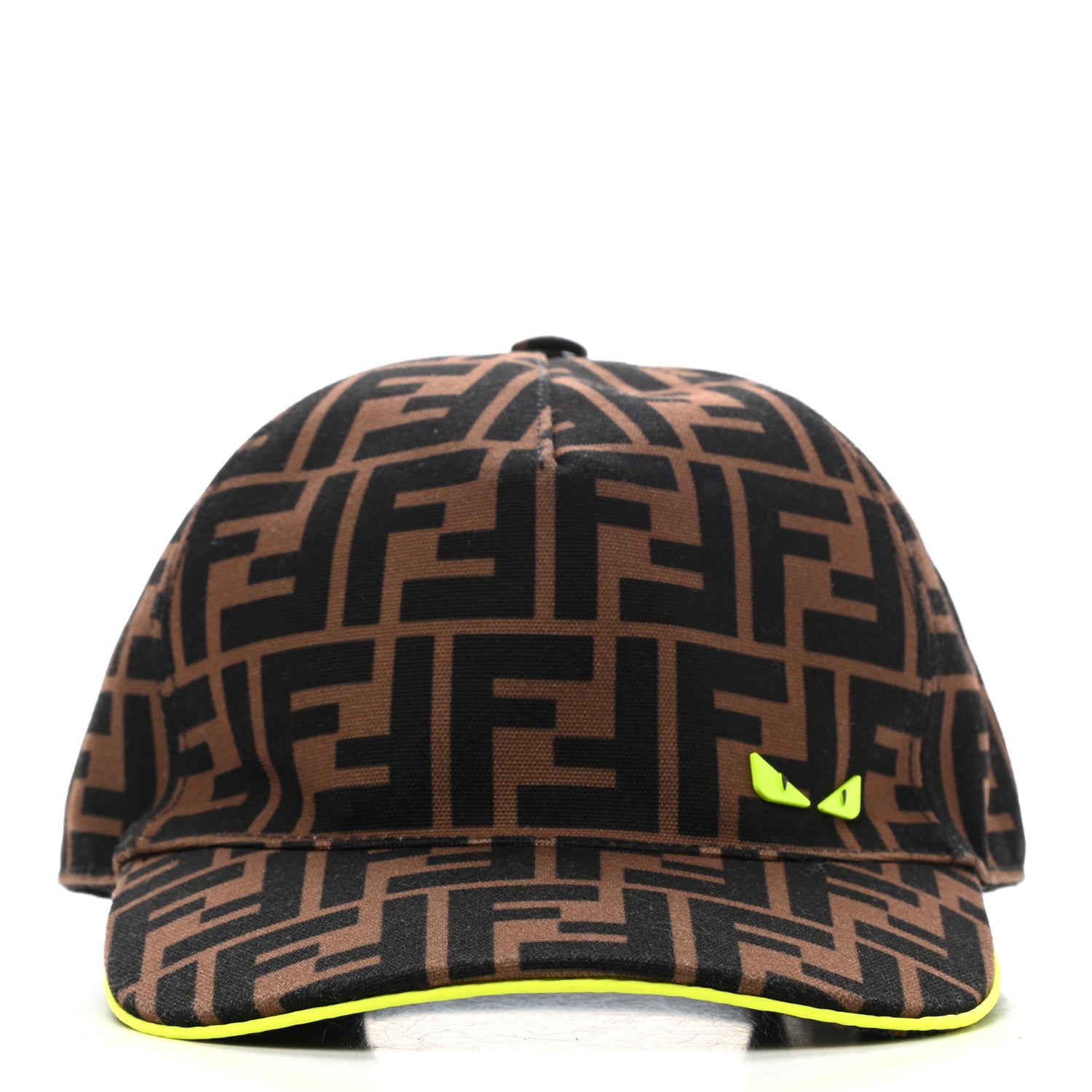 Fendi Canvas FF Monster Eyes Childrens Baseball Hat Tobacco Yellow 3 of 8
