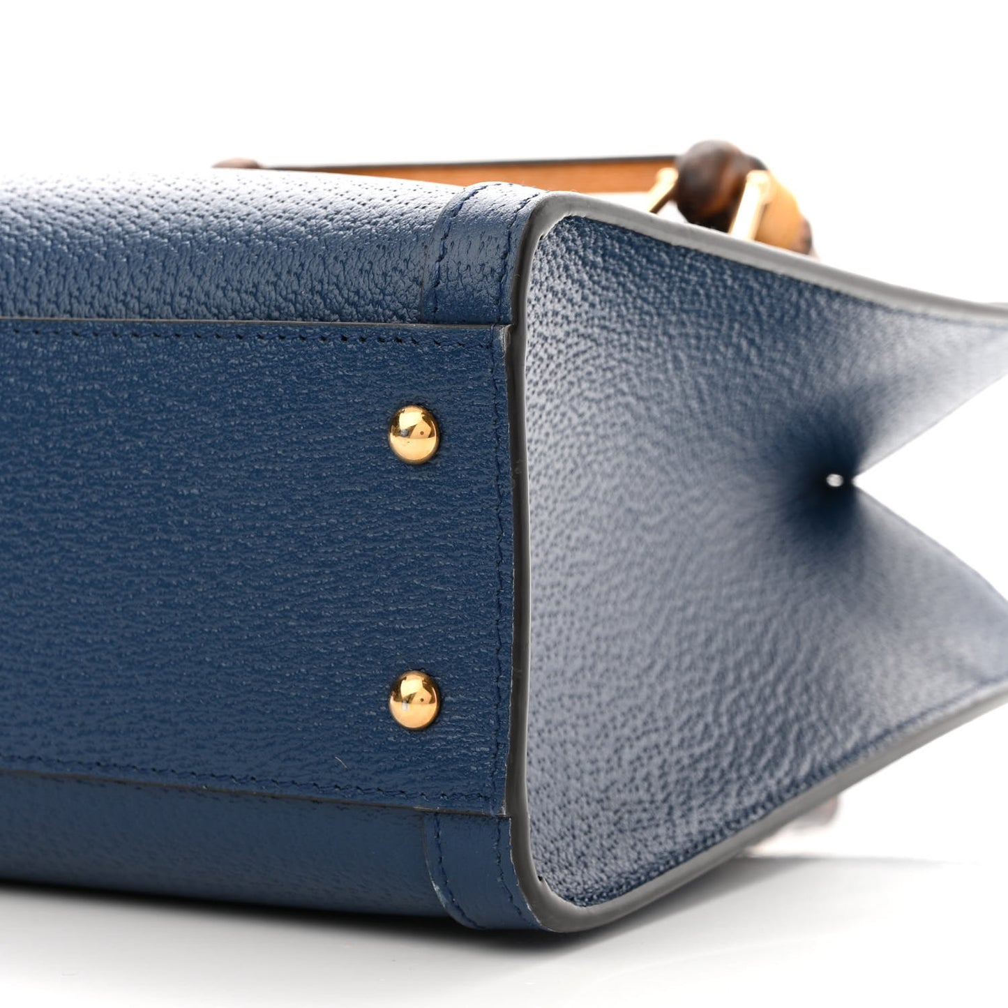 Textured Dollar Calfskin Web Small Diana Tote Bag Royal Crop
