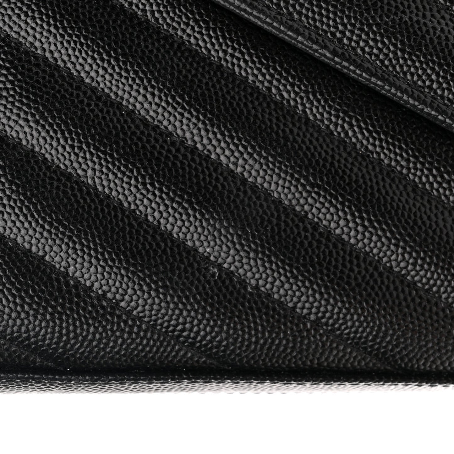 Grain De Poudre Matelasse Chevron Monogram Chain Wallet Black