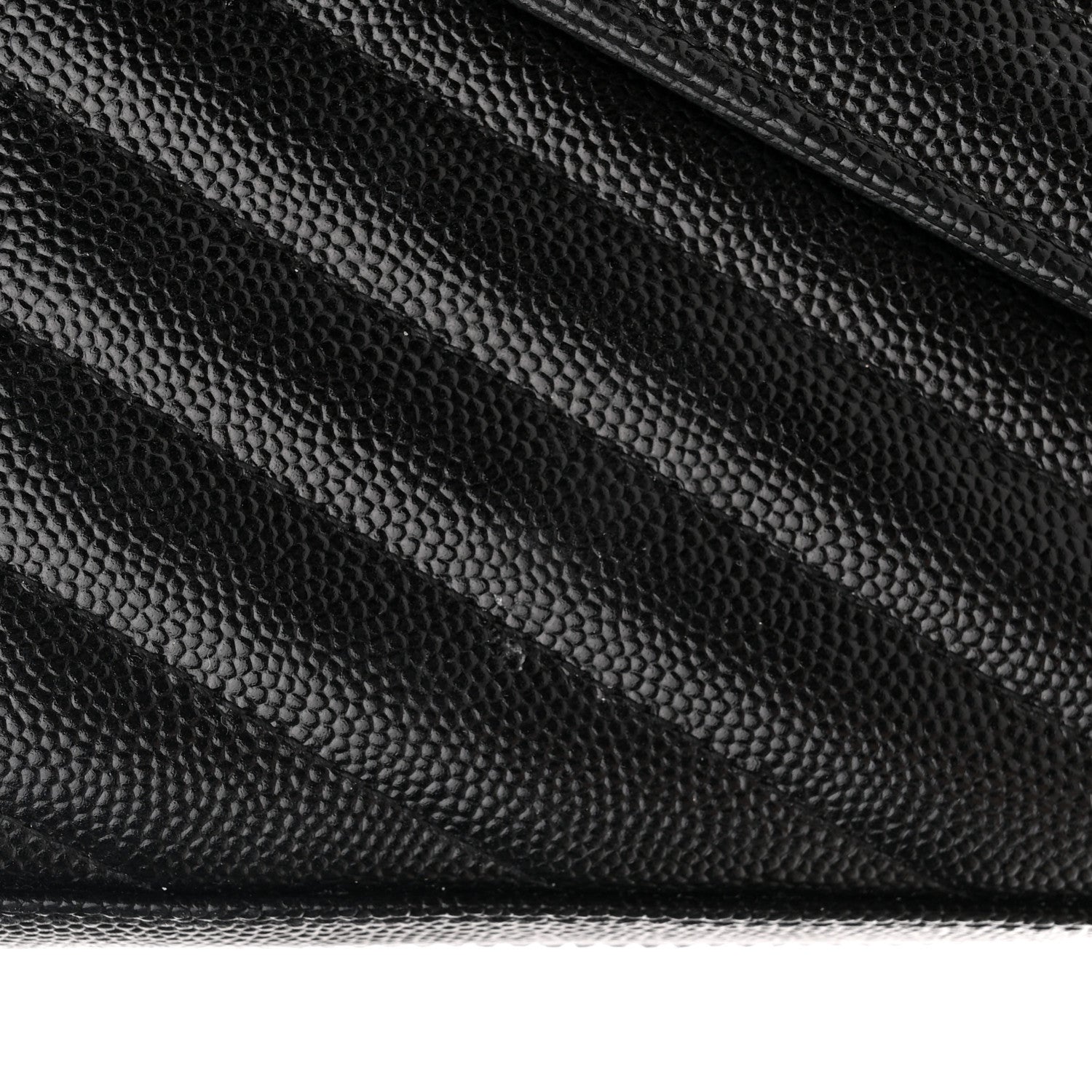 Saint Laurent Grain De Poudre Matelasse Chevron Monogram Chain Wallet Black 13 of 13