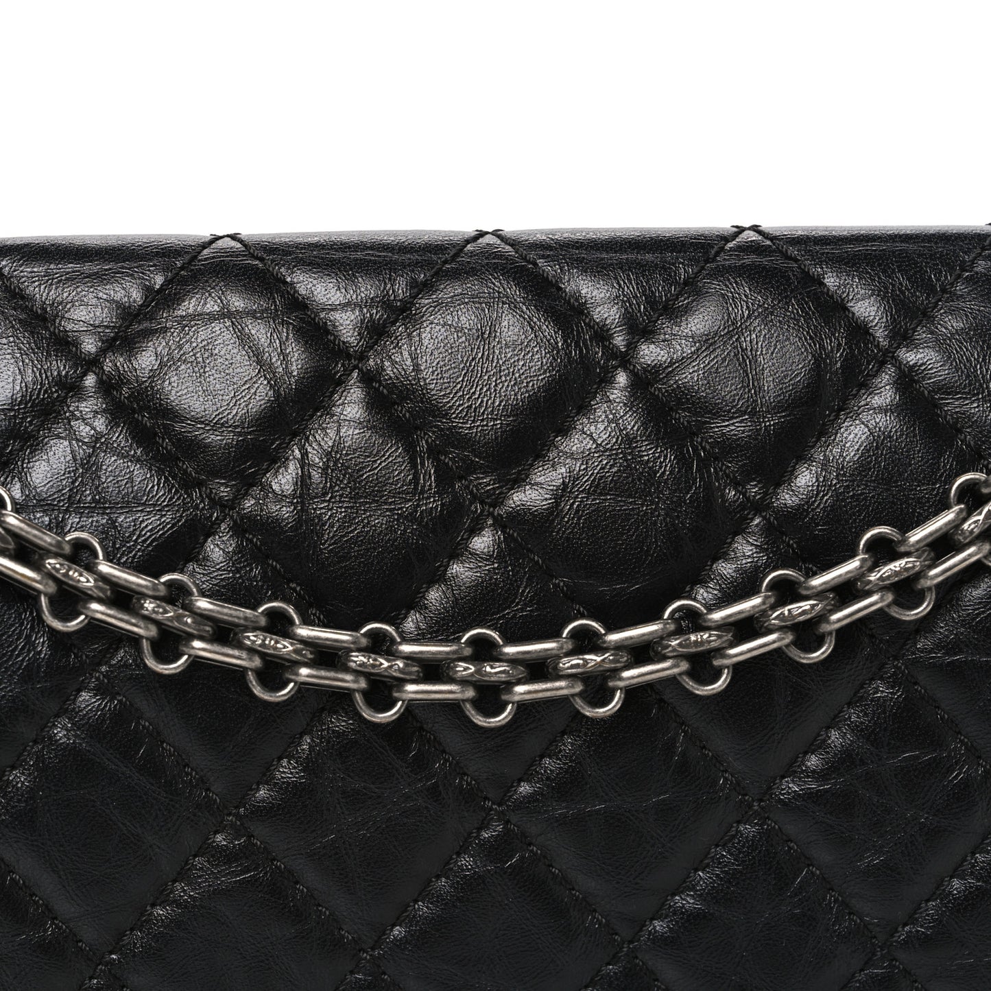 Aged Calfskin Quilted 2.55 Reissue 225 Flap Black