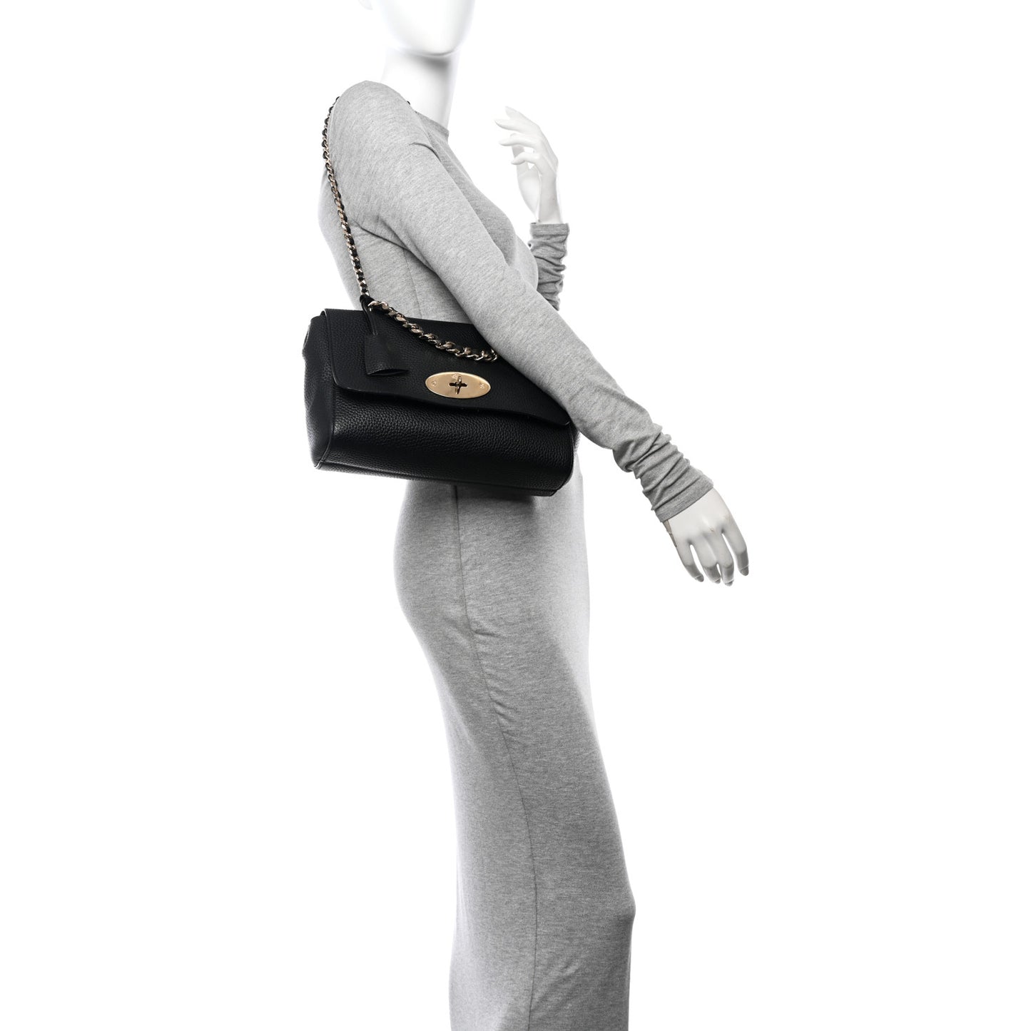 Small Classic Grain Calfskin Medium Lily Black
