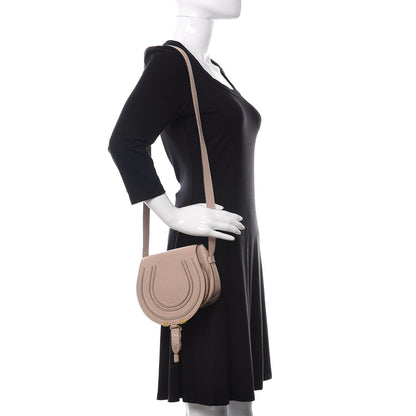 Chloe Calfskin Mini Marcie Round Crossbody Bag Abstract White 2 of 12