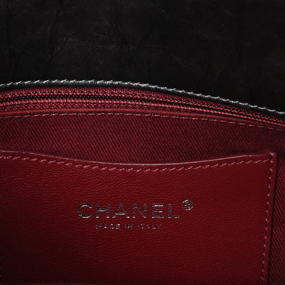 Chanel Iridescent Aged Calfskin Quilted Large Mademoiselle Bowling Bag Grey 6 of 10