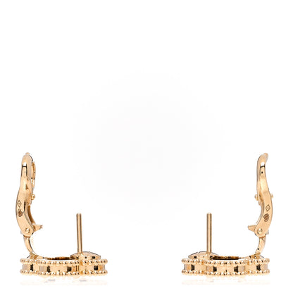 Van Cleef & Arpels 18K Yellow Gold Black Onyx Vintage Alhambra Earrings 3 of 4
