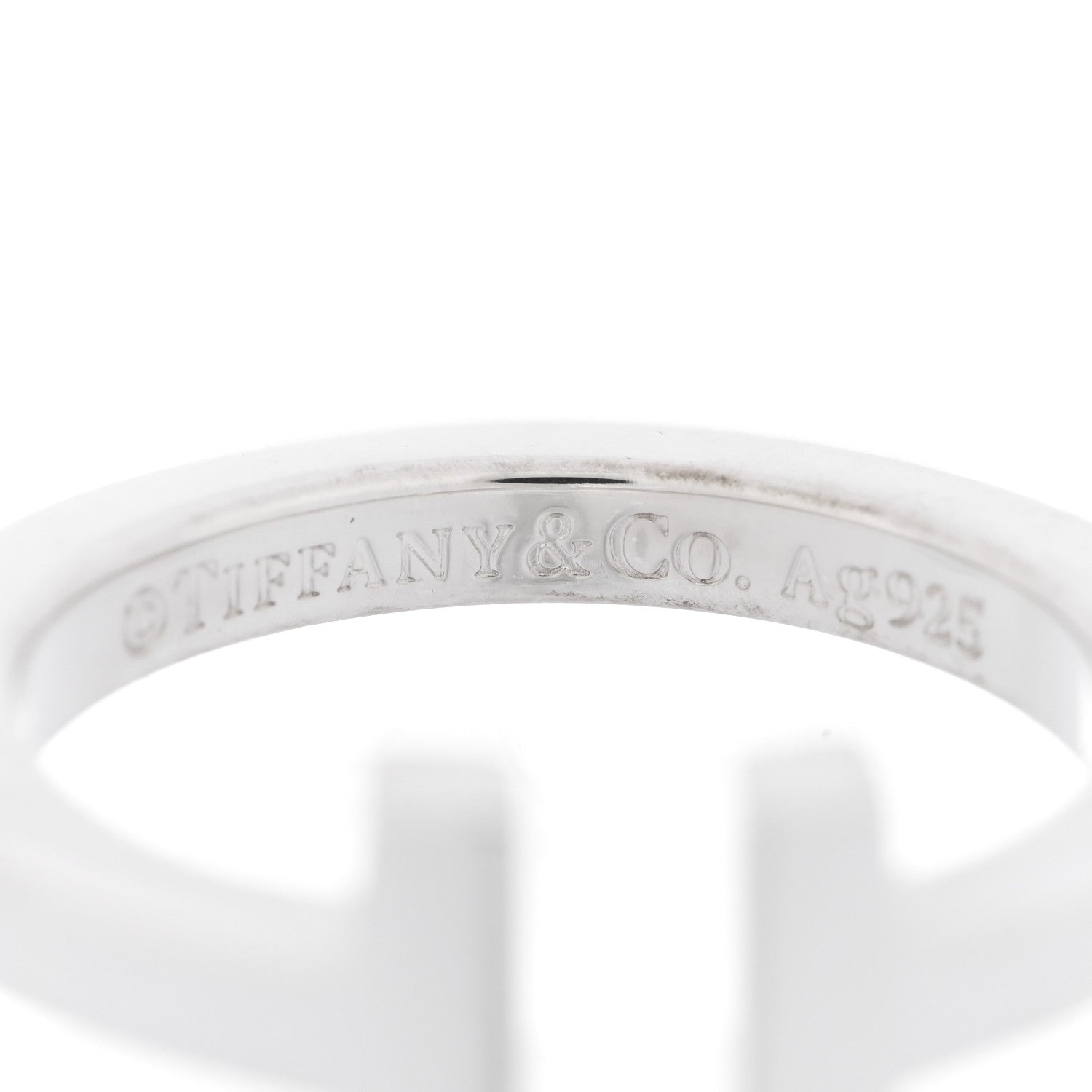 Tiffany Sterling Silver T Square Ring 50 5.25 4 of 4