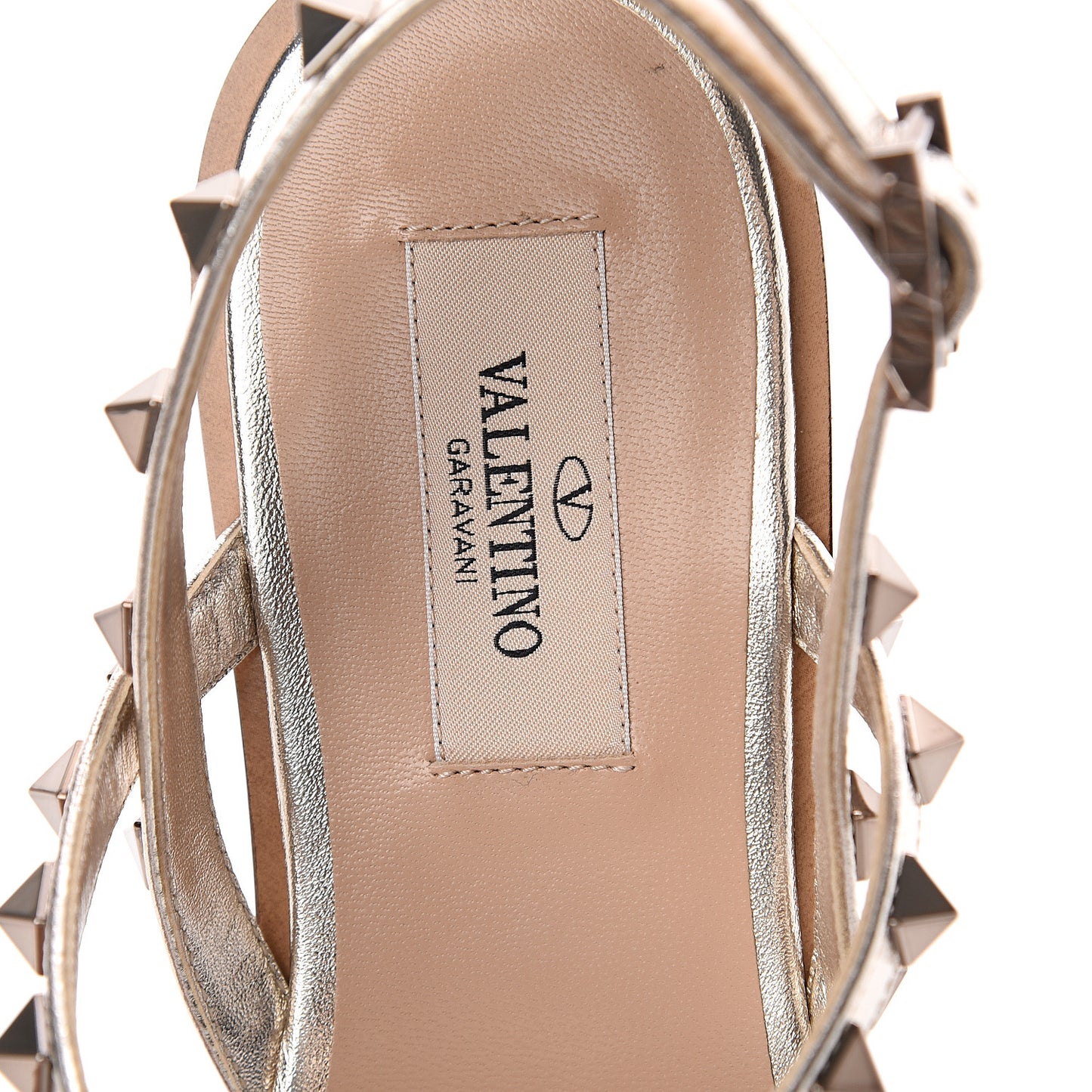 Metallic Nappa Rockstud Slingback Flat Thong Sandals 37 Silver