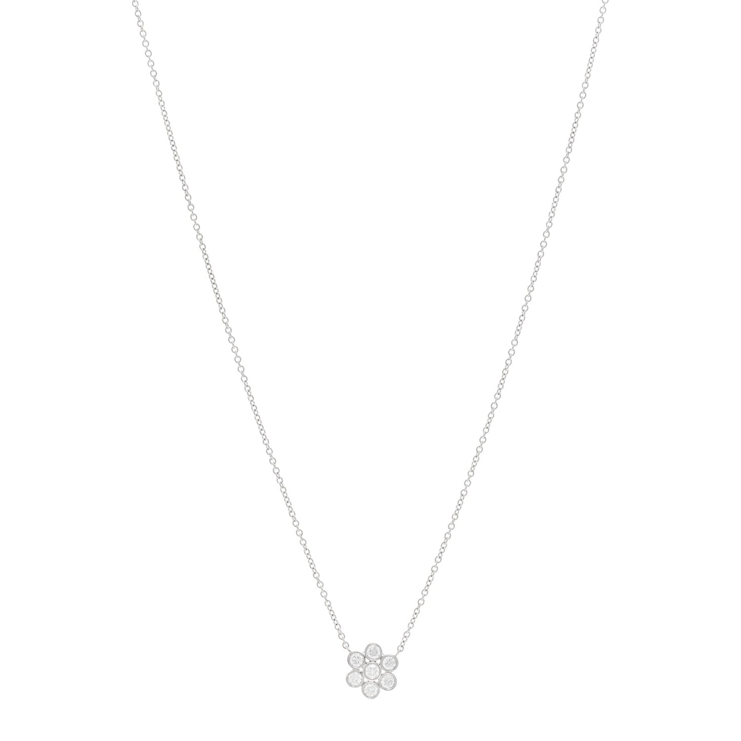 Platinum Diamond Small Enchant Flower Pendant Necklace