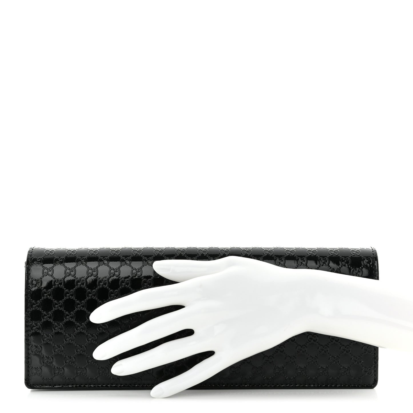 Patent Microguccissima Small Broadway Clutch Black