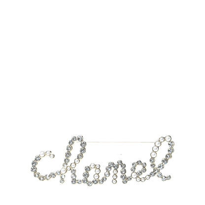 Chanel Metal Glass Swirling Pearls Brooch Pin Gold 1 of 5