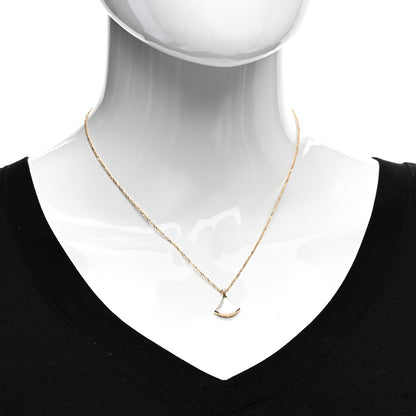 Bulgari 18K Yellow Gold Diamond Mother of Pearl Small Divas' Dream Pendant Necklace 2 of 5