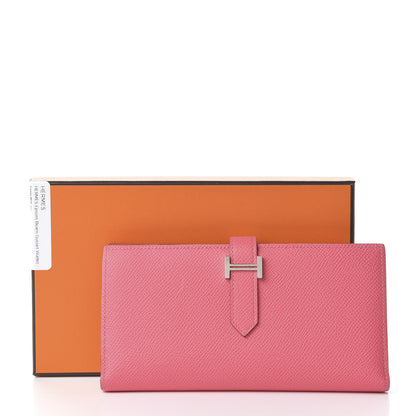 Hermes Epsom Bearn Gusset Wallet Rose Azalee 10 of 10