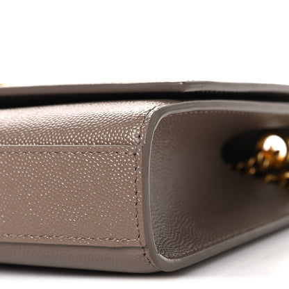 Saint Laurent Grain De Poudre Small Monogram Kate Satchel Taupe 9 of 10