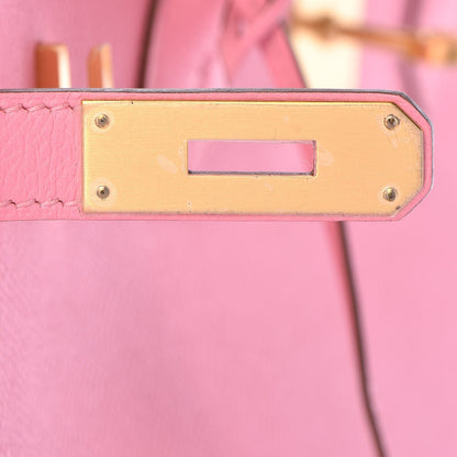 Hermes Epsom Horseshoe Birkin 35 Rose Confetti Gris Perle 20 of 34