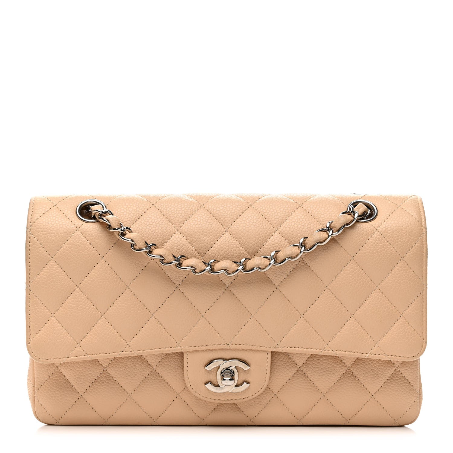 Chanel Caviar Quilted Medium Double Flap Beige Clair 1 of 10