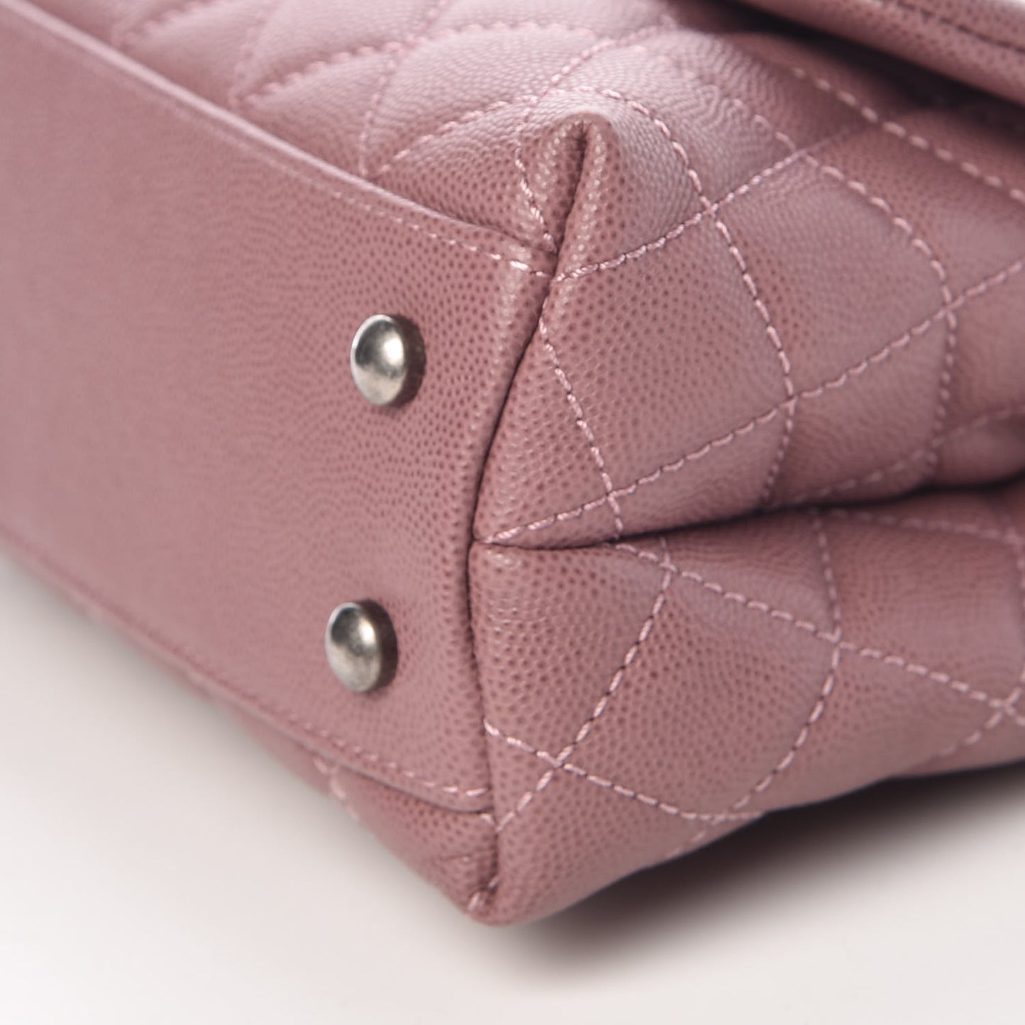 Caviar Lizard Quilted Mini Coco Handle Flap Pink